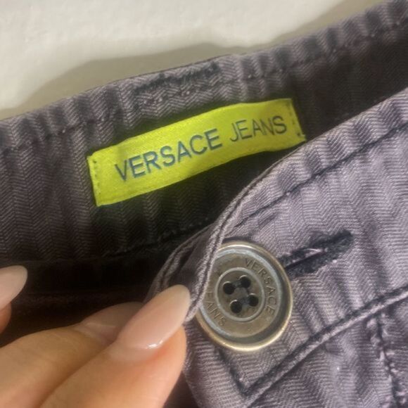 EUC Gianni Versace Jeans Pin Striped Faded Soft Black Gray Denim Jeans - Picture 4 of 17